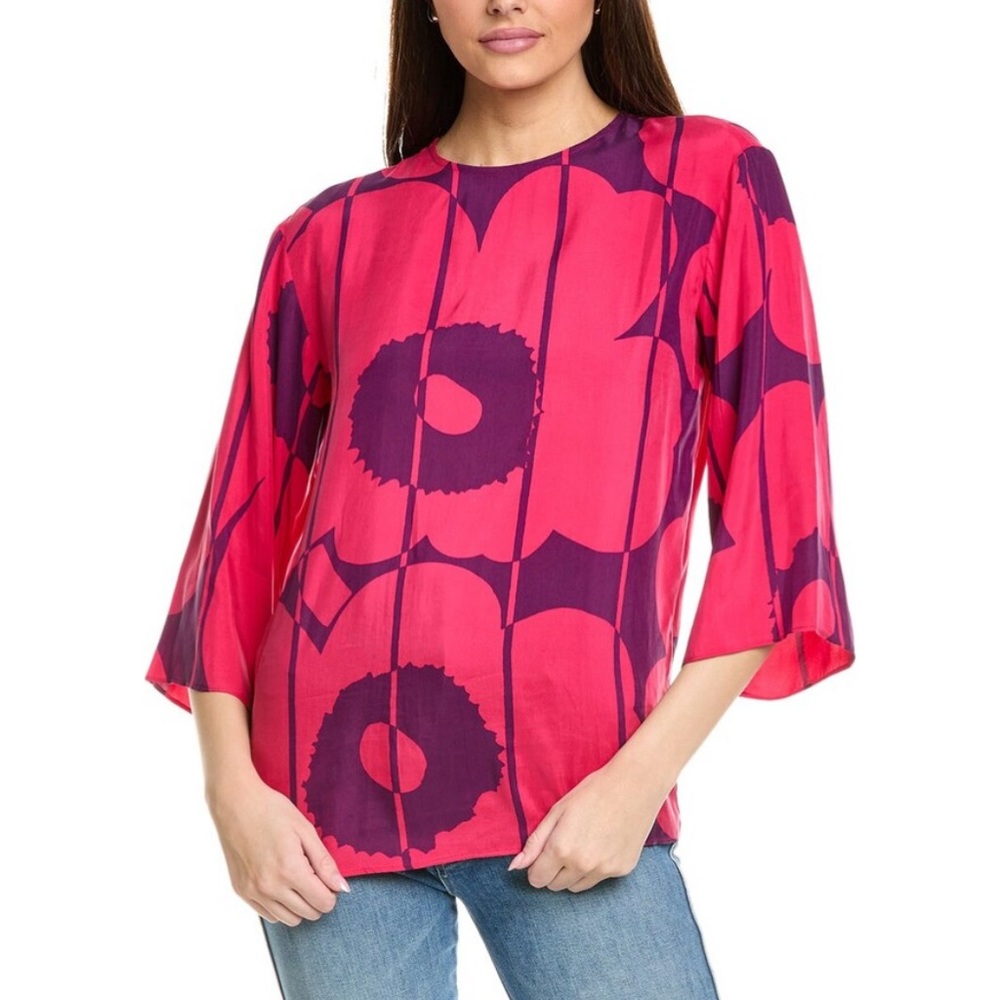 Marimekko “Oaja Vesi Unikko” blouse in Fuchsia & Purple